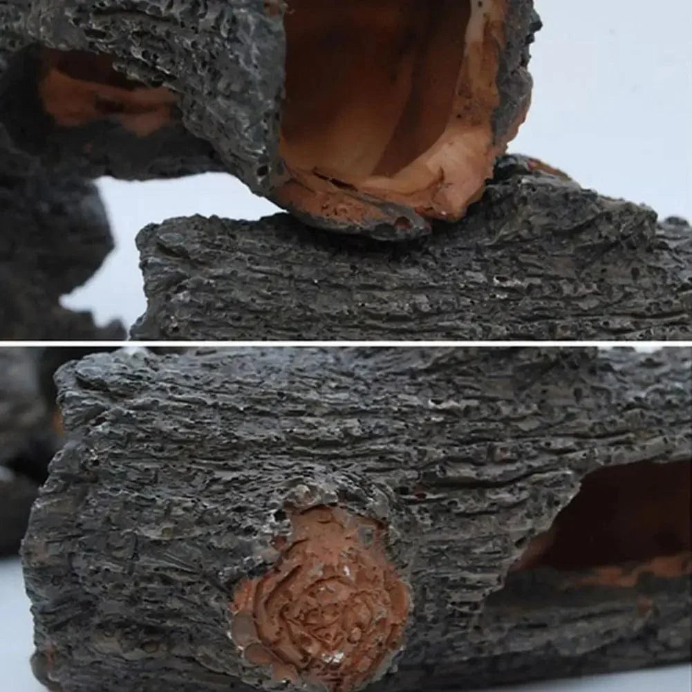 Hollow Plastic Tree Trunk Tunnel for Aquariums - Hiding Place for Fish and Shrimp