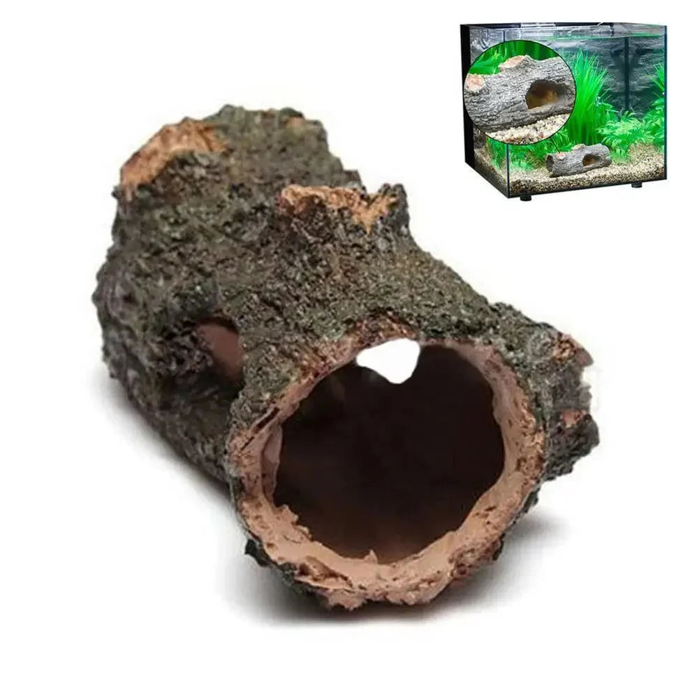 Natural Log Tunnel for Aquariums – Hideaway for Fish and Shrimp