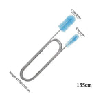 Aquarium Cleaning Brush 90/155/200CM for Air Hoses – Stainless Steel, Flexible, Double-Ended Tube Brush for Fish Tank Accessories