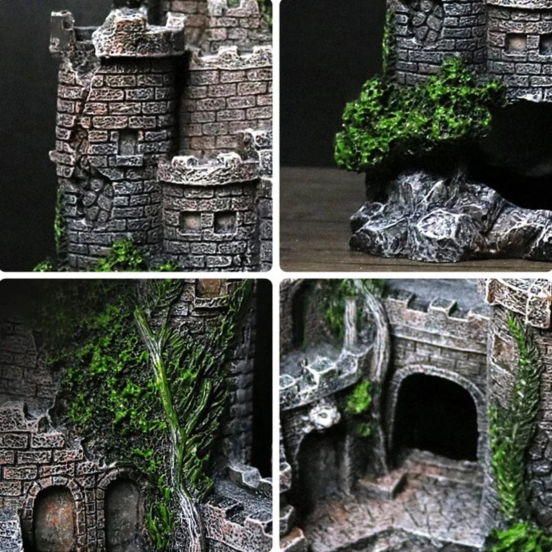 Creative Fish Pond Decoration in Castle Shape – Resin Landscape Ornament
