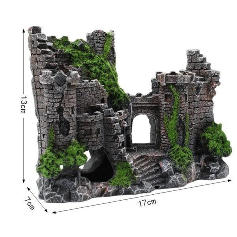Creative Fish Pond Decoration in Castle Shape – Resin Landscape Ornament