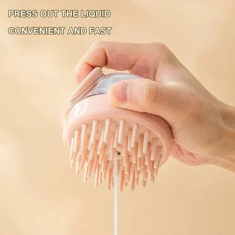 Soft Silicone Pet Bath Brush with Shampoo Dispenser – Gentle Massage for Grooming and Cleaning