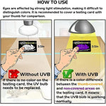 2-piece Fluorescent Color Change Test Cards for Reptile Lighting UVA UVB