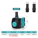 Submersible Pump 3-60W for Ponds and Aquariums – Quiet, 220V-240V/110V