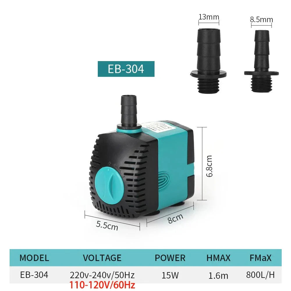 Quiet and Efficient Submersible Pump for Aquariums and Fountains