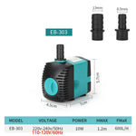 Submersible Pump 3-60W for Ponds and Aquariums – Quiet, 220V-240V/110V