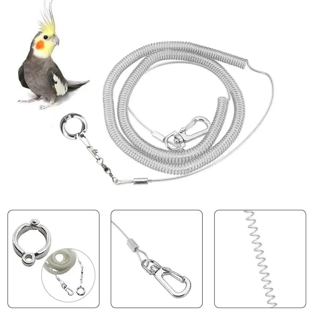 Vogelflugtrainingsleine für Papageien – ultraleichte, flexible Anti-Biss Schnur mit Beinschlaufe für Outdoor-Aktivitäten