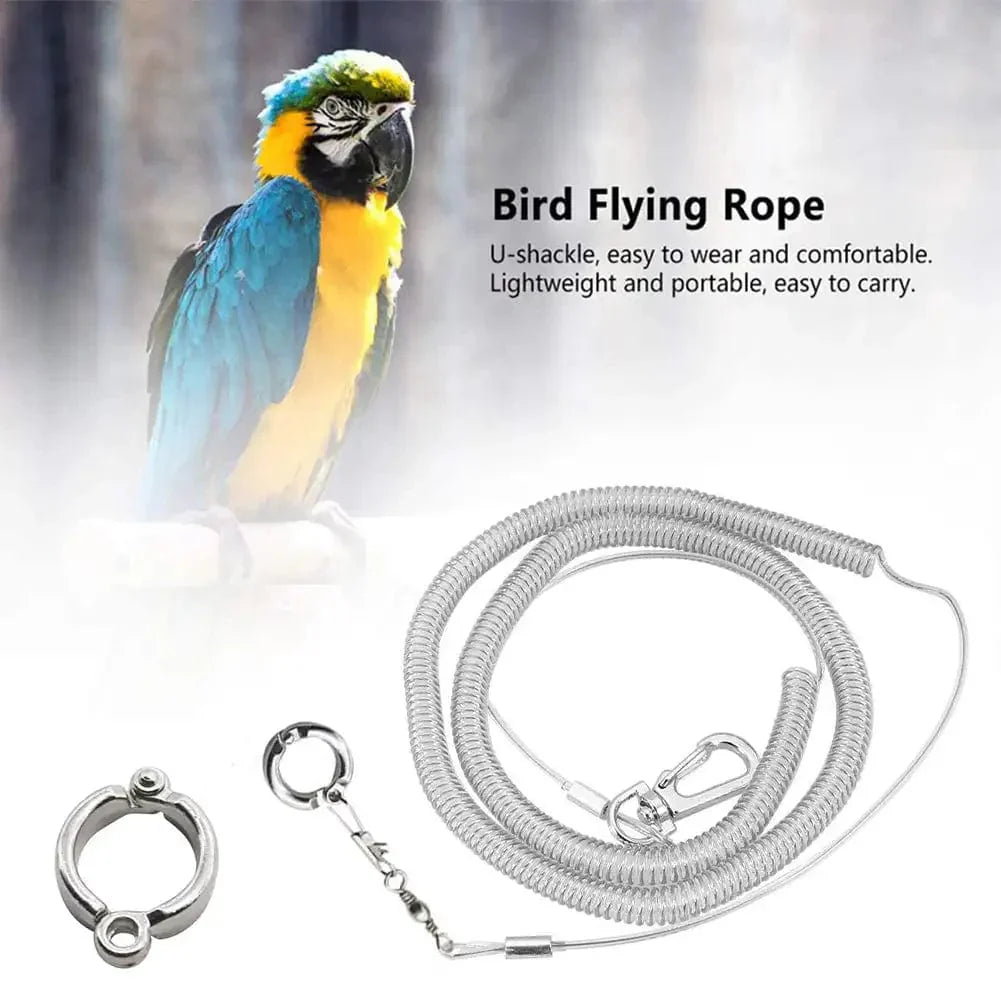 Vogelflugtrainingsleine für Papageien – ultraleichte, flexible Anti-Biss Schnur mit Beinschlaufe für Outdoor-Aktivitäten