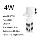 Versatile 4-in-1 Aquarium Filter Pump for Fish Tanks with Air Supply
