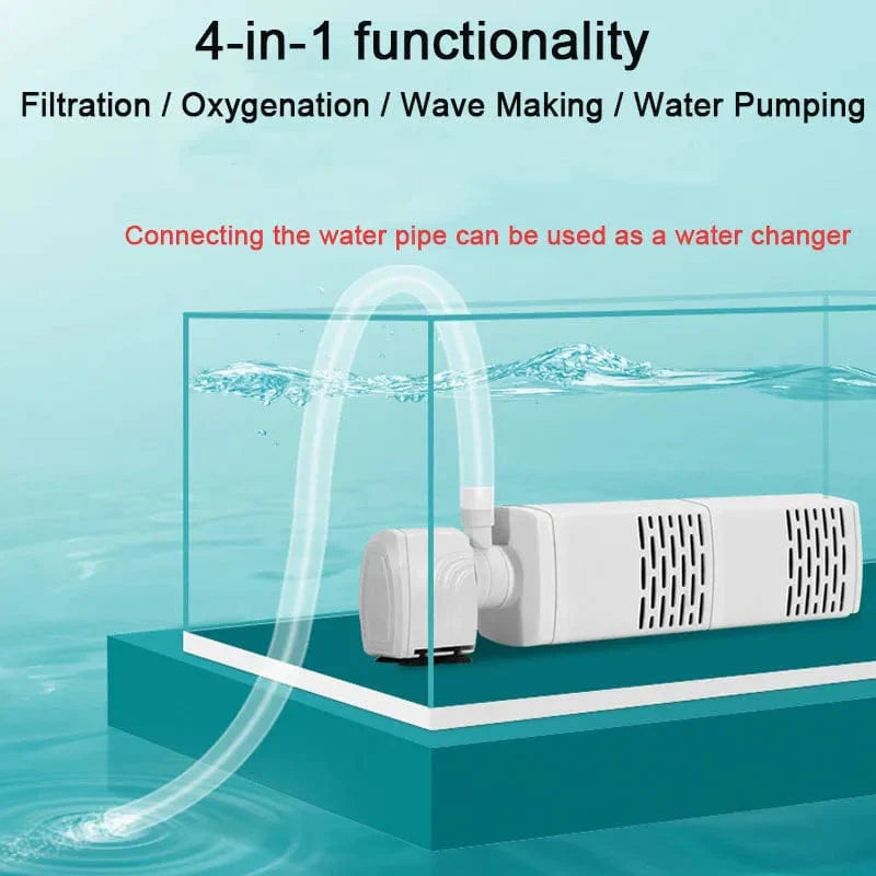 4-in-1 Unterwasserpumpe für Aquarien – Filter, Luftbläser und Wasserwechsel 220V