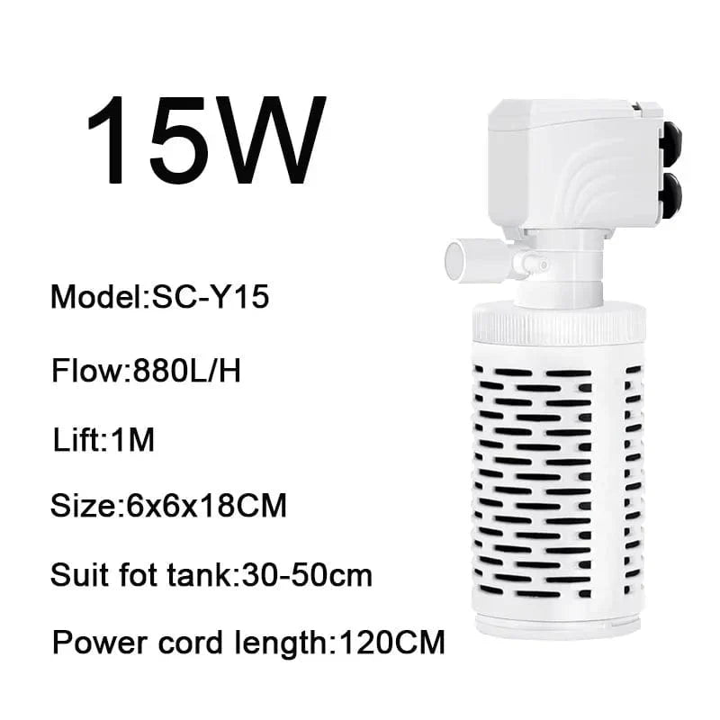 Versatile 4-in-1 Aquarium Filter Pump for Fish Tanks with Air Supply