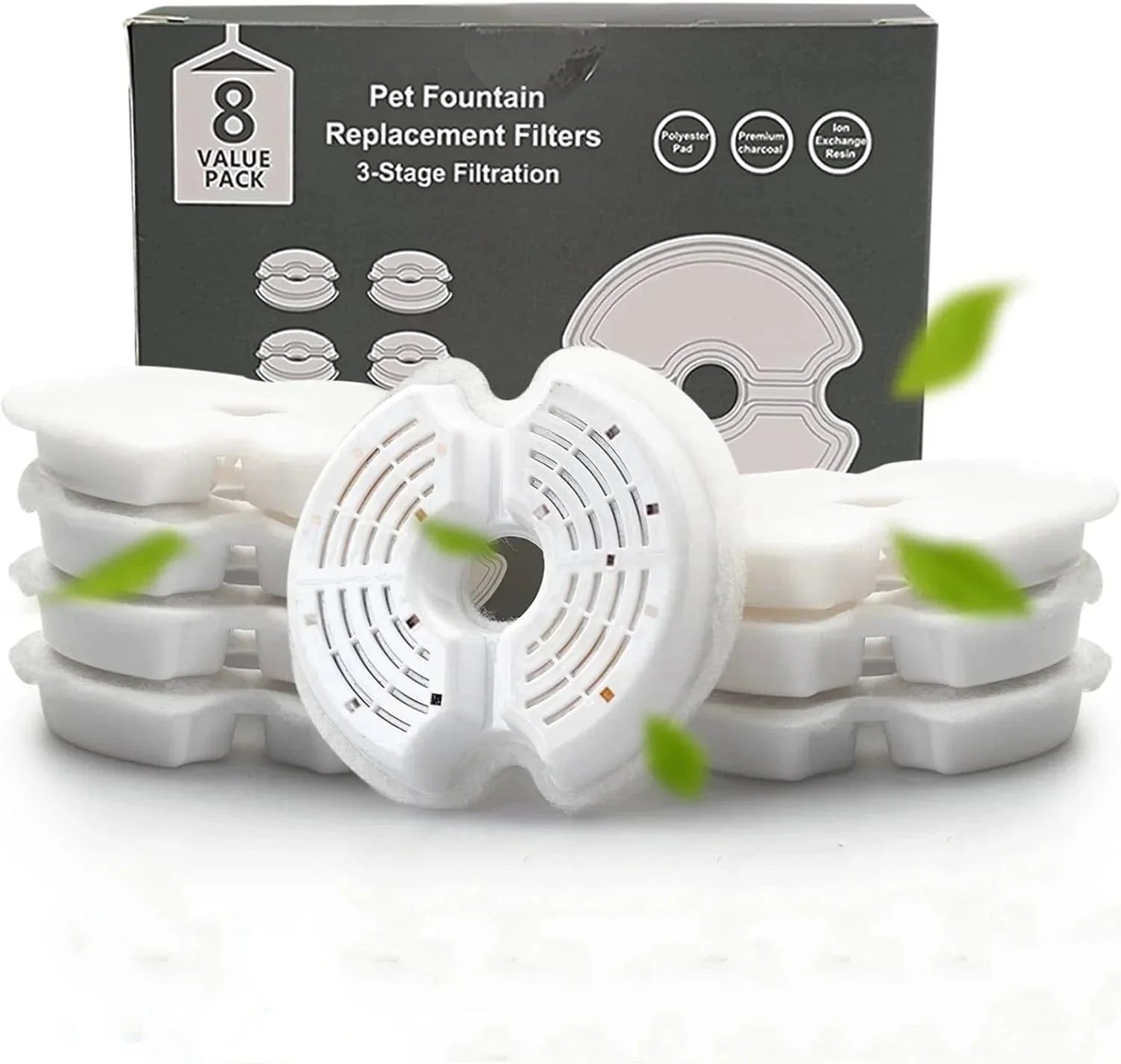 Multi-Filter for Cat Water Fountains - Replacement Filters 4/8 Pack