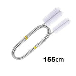 Aquarium Cleaning Brush 90/155/200CM for Air Hoses – Stainless Steel, Flexible, Double-Ended Tube Brush for Fish Tank Accessories