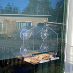 Clear Acrylic Bird Feeder with Suction Cup – Hanging Seed Tray