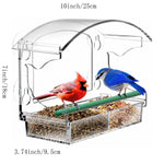 Clear Acrylic Bird Feeder with Suction Cup – Hanging Seed Tray