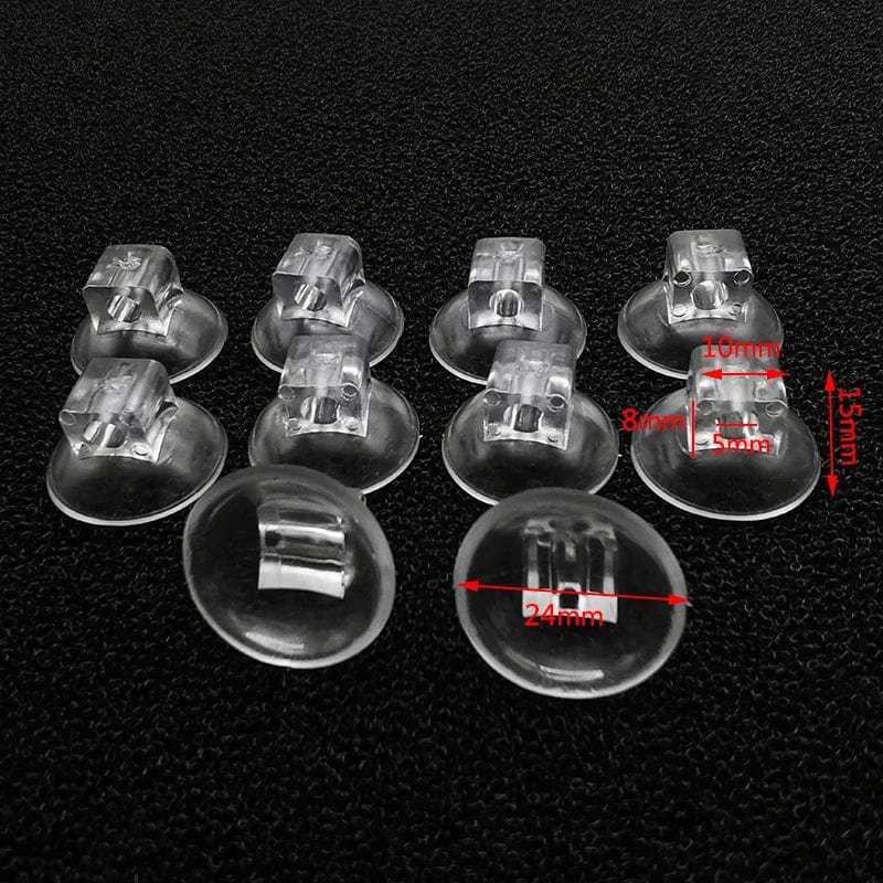 10-piece set of black suction cups for attaching air hoses in the aquarium