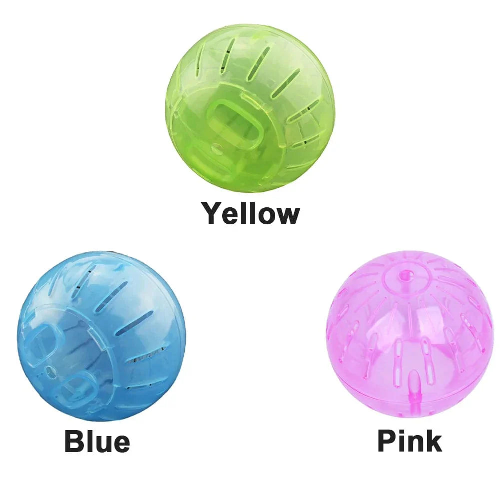 Abnehmbare Kunststoff-Hamsterkugel für Kleintiere – Spielzeug für Haustiere in Gelb, Blau, Rosa