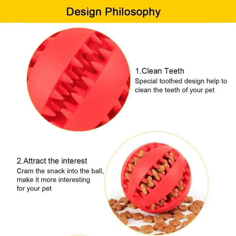 Interactive Rubber Ball for Dogs - Dental Cleaning Toy for Small and Large Dogs as well as Cats