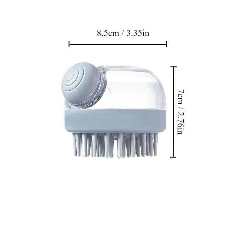 Soft Silicone Pet Bath Brush with Shampoo Dispenser – Gentle Massage for Grooming and Cleaning