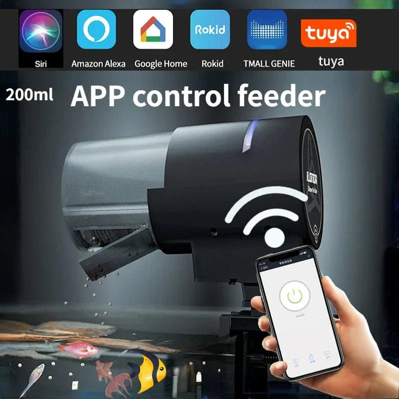 Intelligenter Futterautomat für Aquarien mit App-Steuerung