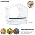 Clear Acrylic Bird Feeder with Suction Cup – Hanging Seed Tray