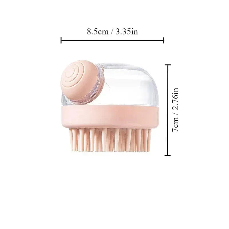 Soft Silicone Pet Bath Brush with Shampoo Dispenser – Gentle Massage for Grooming and Cleaning