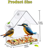 Clear Acrylic Bird Feeder with Suction Cup – Hanging Seed Tray