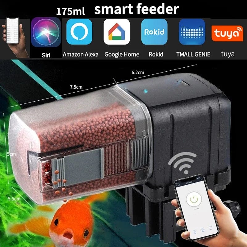 Automatischer Fischfutterspender für Aquarium mit WLAN und App-Steuerung
