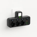 Vielseitige Steckdosenleiste mit USB und Schalter für Zuhause