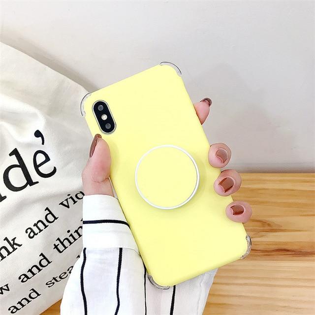 Matte Silicone Case for iPhone with Ring