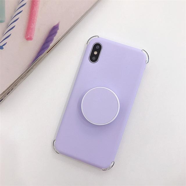 Matte Silicone Case for iPhone with Ring