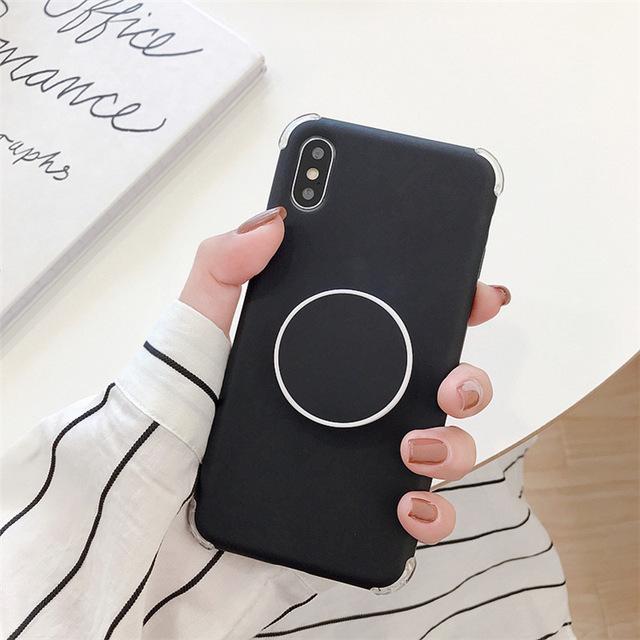 Matte Silicone Case for iPhone with Ring