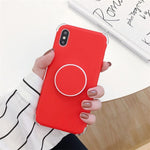 Matte Silicone Case for iPhone with Ring