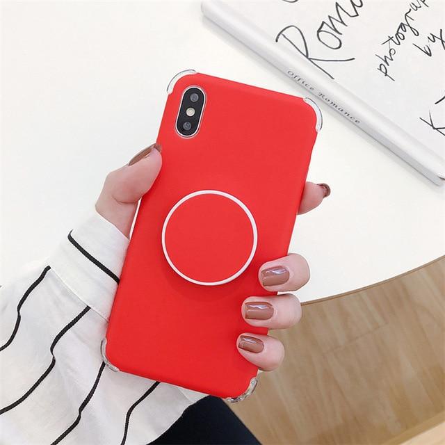 Matte Silicone Case for iPhone with Ring