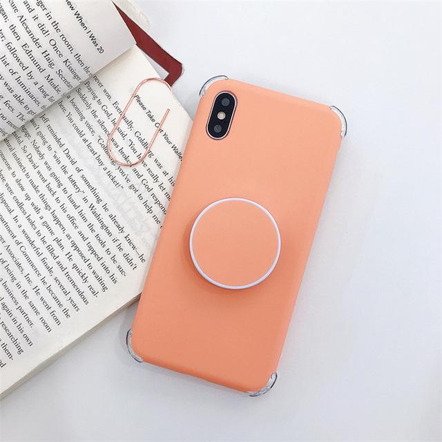 Matte Silicone Case for iPhone with Ring
