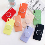 Matte Silicone Case for iPhone with Ring