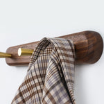 NaturaLine | Elegant Wooden Wall Coat Hook with Brass Hooks