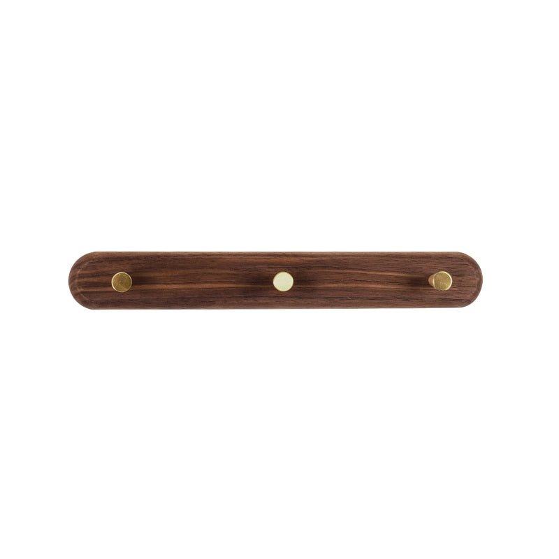 NaturaLine | Elegant Wooden Wall Coat Hook with Brass Hooks