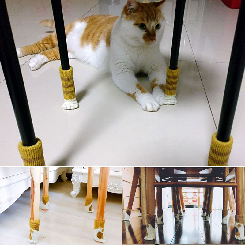 4 Stück rutschfeste Möbelbeinschoner für Katzenpfoten