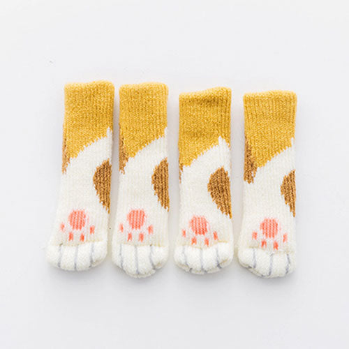 4er Set Rutschfeste Möbelbezüge mit Katzenpfoten-Design