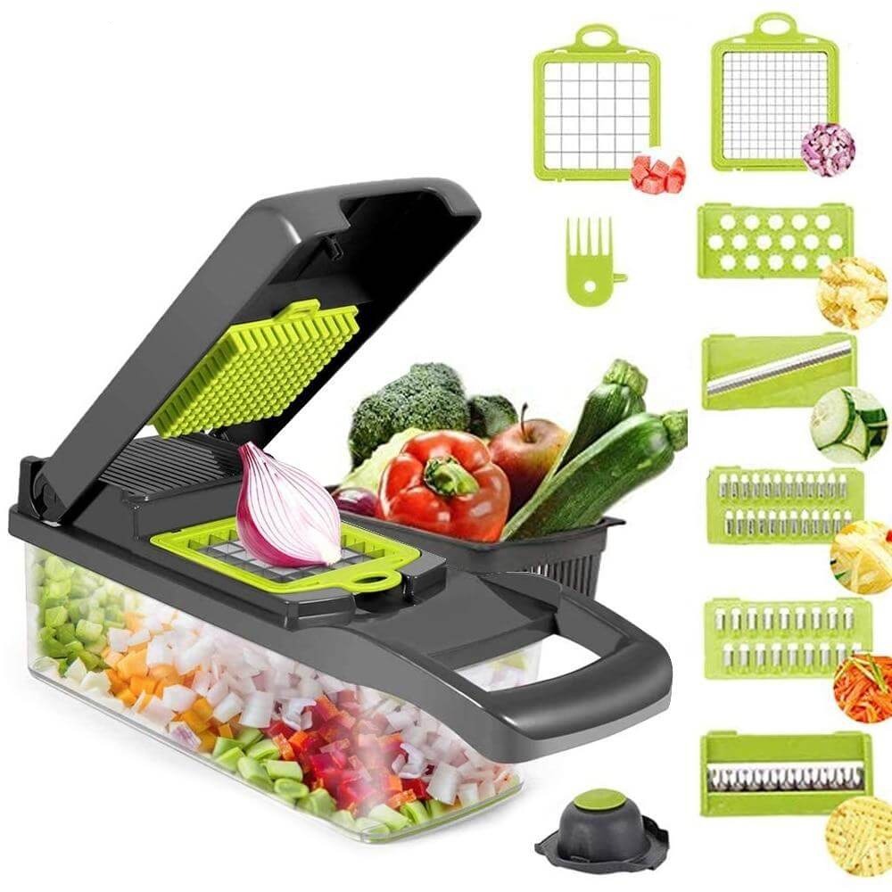 Gemüseschneider für Obst mit Aufbewahrungsbox – 6 Teile