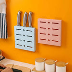 2er Set Wandmontierter Messerhalter in Pastellblau, Quadratisch