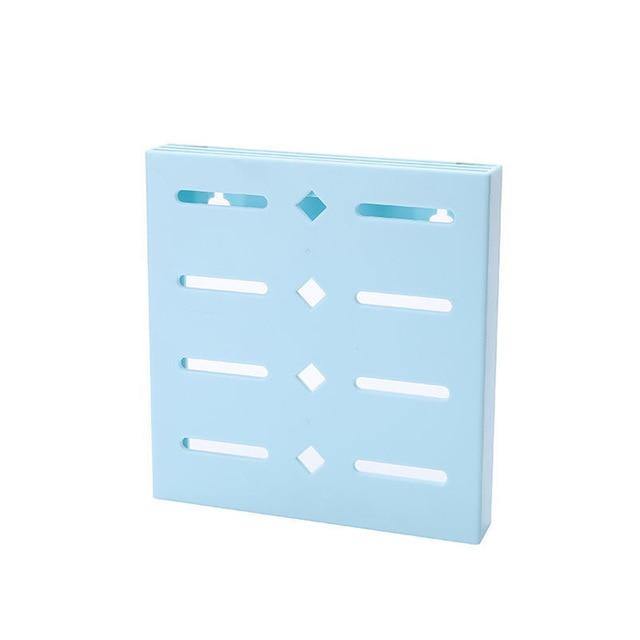 2er Set Wandmontierter Messerhalter in Pastellblau, Quadratisch