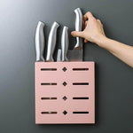 2er Set Wandmontierter Messerhalter in Pastellblau, Quadratisch
