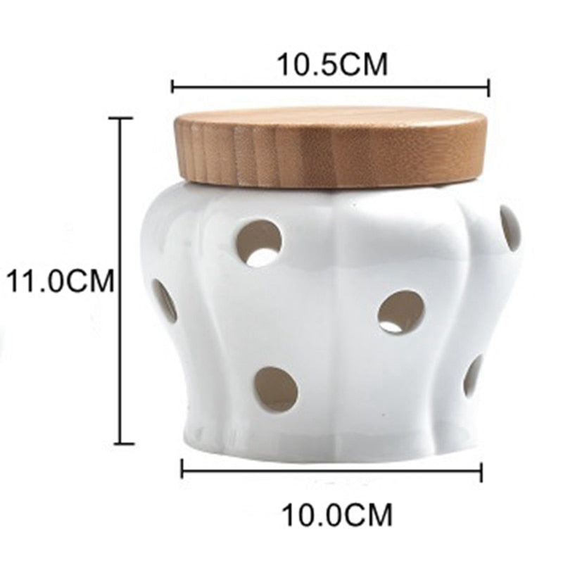 Creative Ceramic Storage Jar with Bamboo Lid