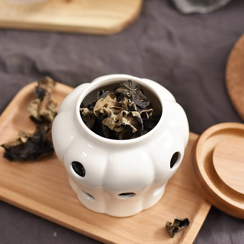 Creative Ceramic Storage Jar with Bamboo Lid