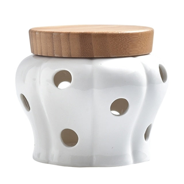 Creative Ceramic Storage Jar with Bamboo Lid