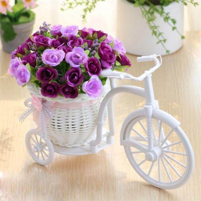 Bicycle Flower Basket Vase Decoration