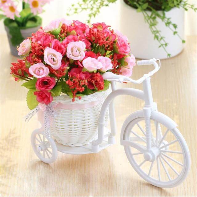 Bicycle Flower Basket Vase Decoration
