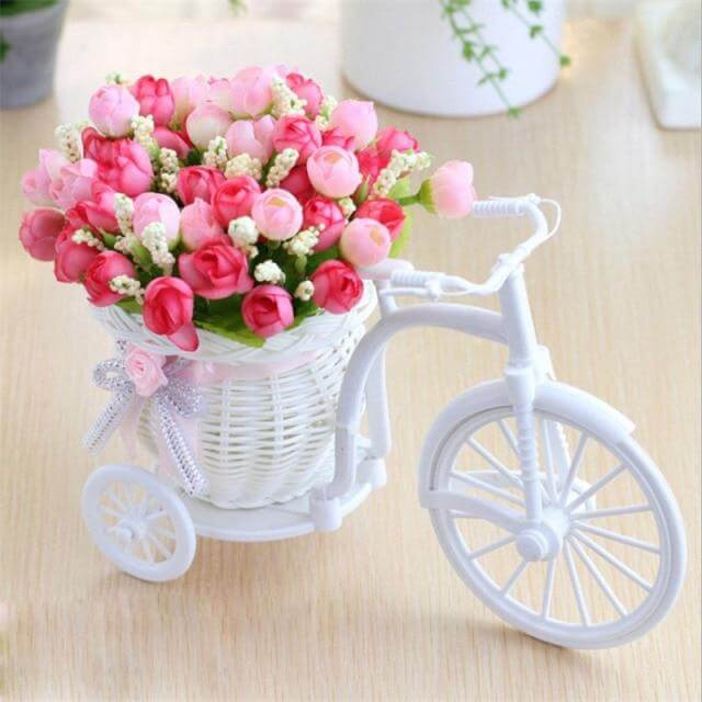Bicycle Flower Basket Vase Decoration